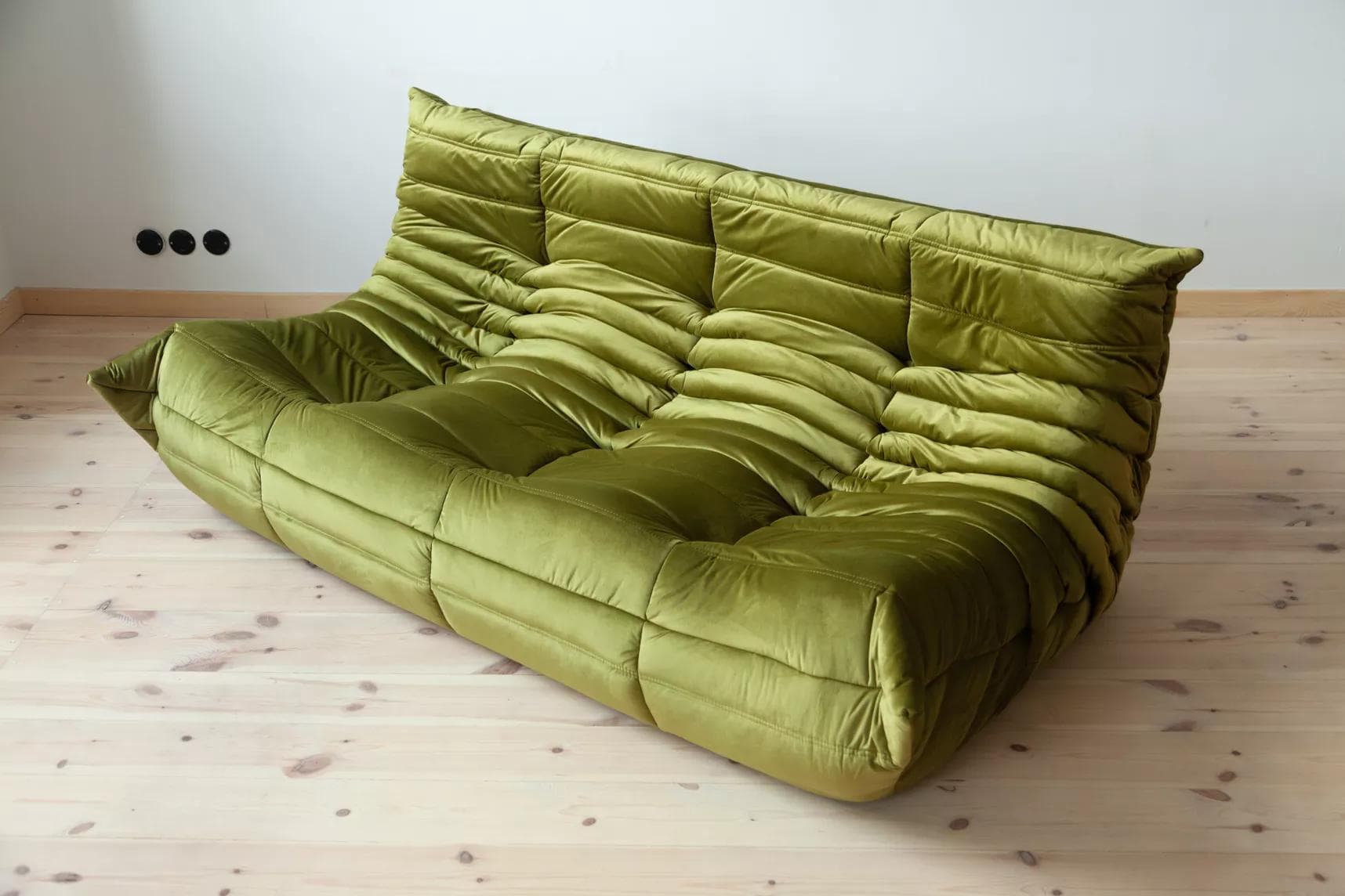 Sofa Togo trzyosobowa, velvet zielony oliwka - 52163