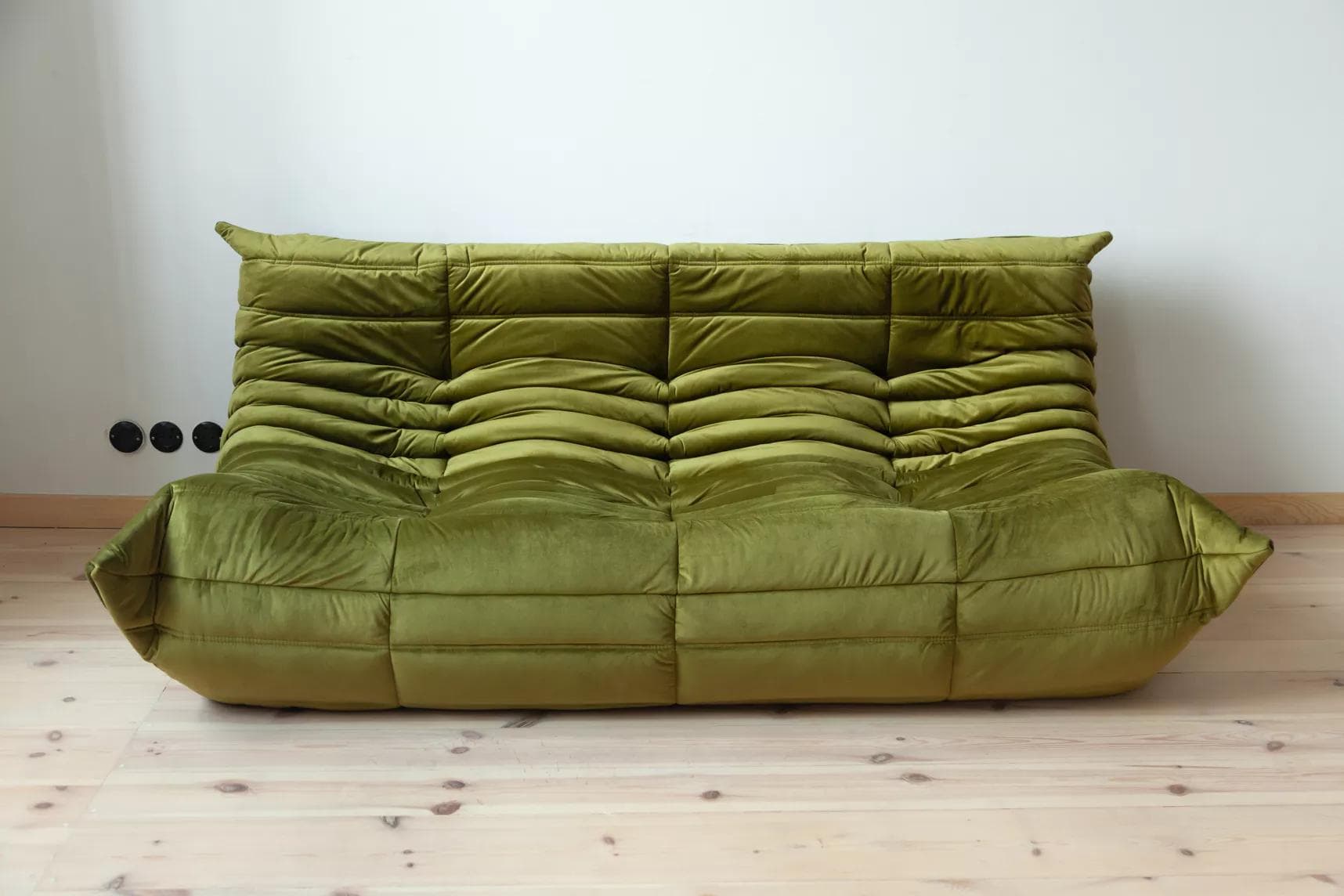 Sofa Togo trzyosobowa, velvet zielony oliwka - 52159