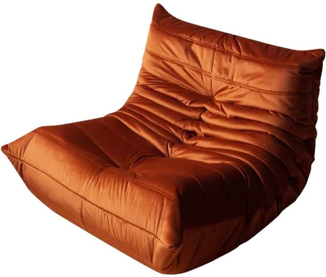 Fotel wypoczynkowy Togo, velvet pomarańczowy bursztyn - WYMIARY