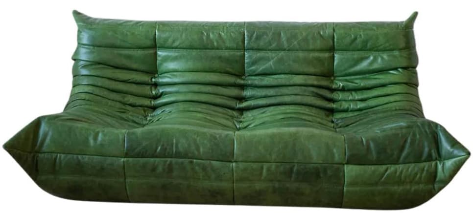 Sofa Togo trzyosobowa, skóra zielona dubai