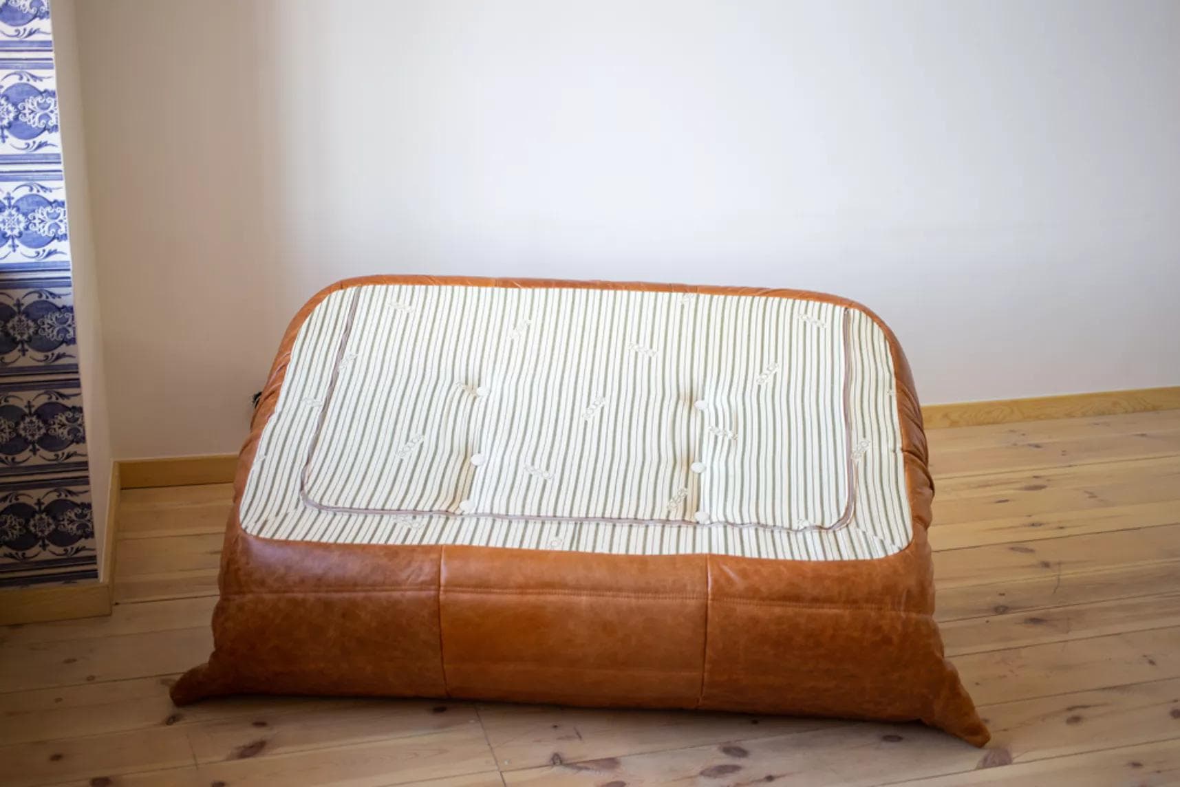 Zestaw wypoczynkowy Togo 5 części, skóra brązowa dubai pine - 52078