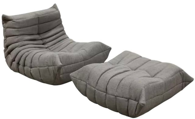 Sofa Togo dwuosobowa, tekstylia ciepły szary - WYMIARY