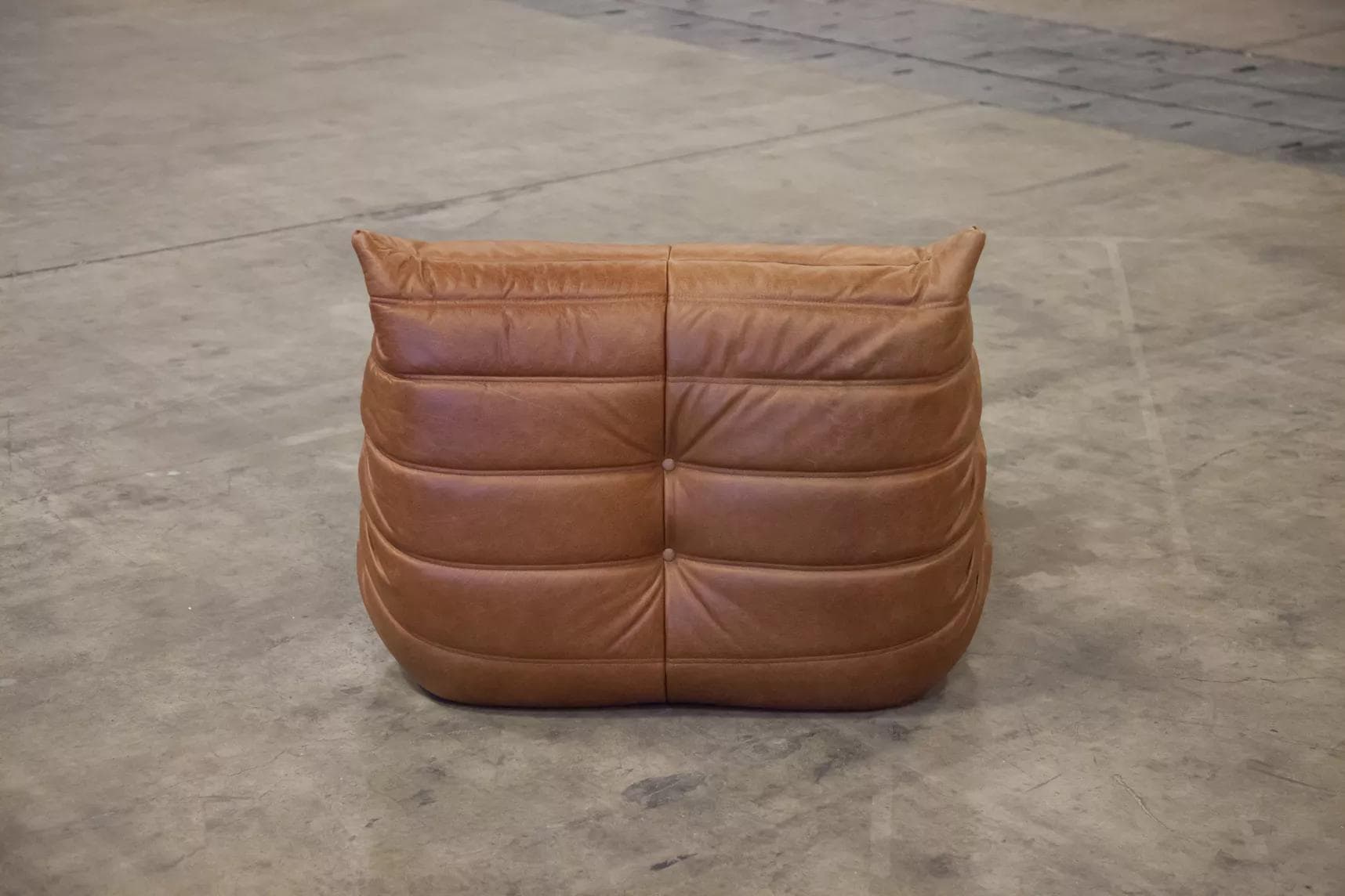 Fotel wypoczynkowy Togo z podnóżkiem, skóra brązowa tobacco - 51946