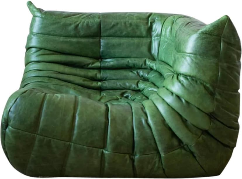 Narożnik Togo, skóra zielona dubai