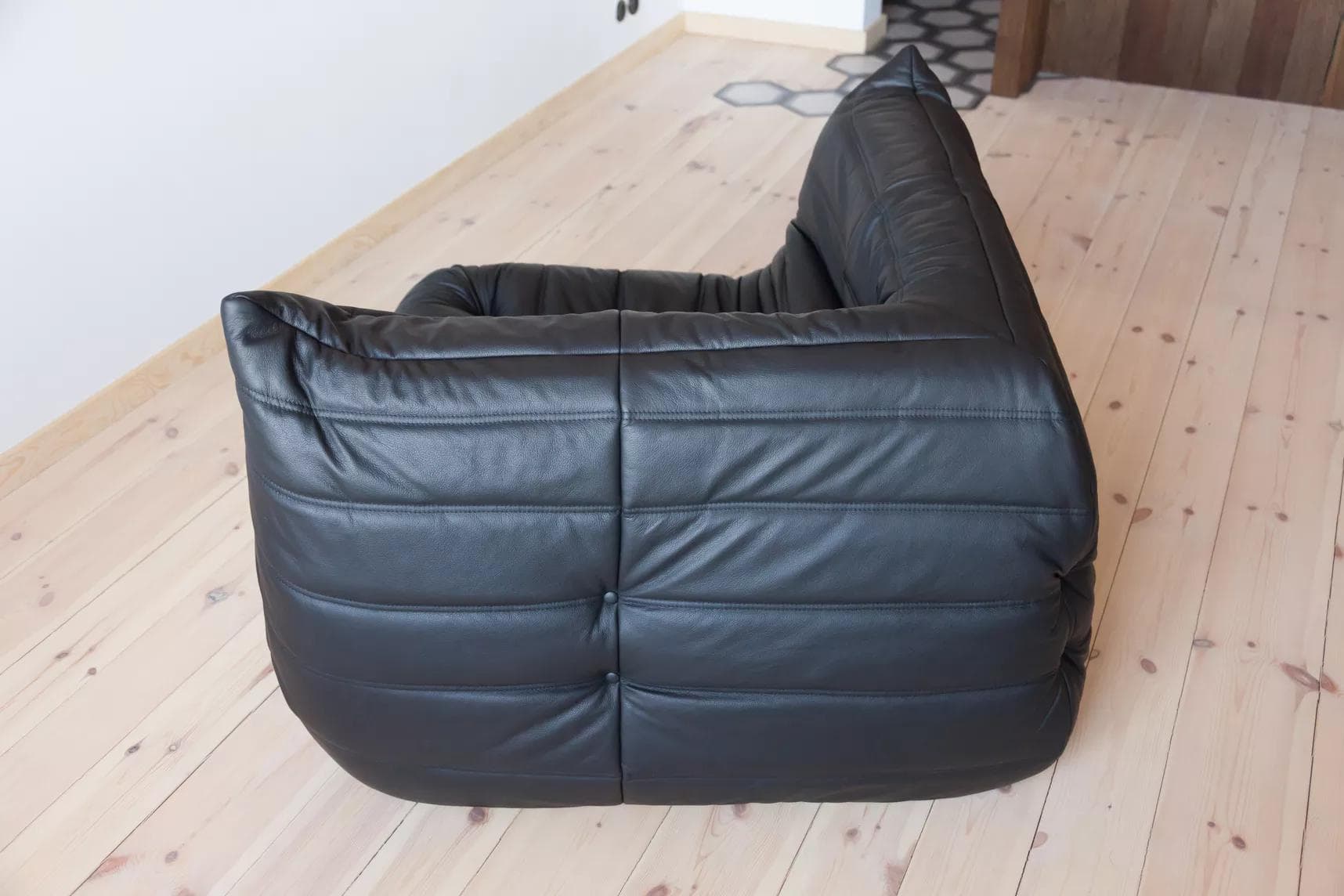 Narożnik Togo, skóra czarna madras - 51870