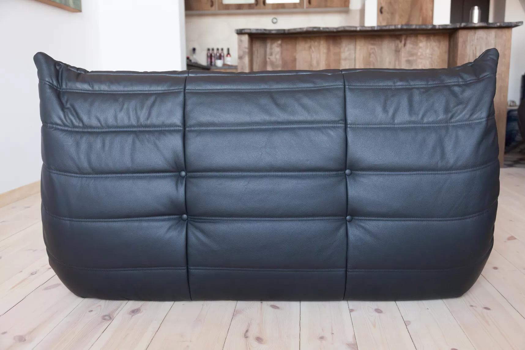 Sofa Togo dwuosobowa, skóra czarna madras - 51836