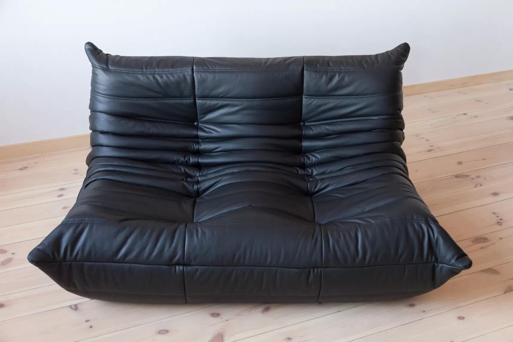 Sofa Togo dwuosobowa, skóra czarna madras - 51844