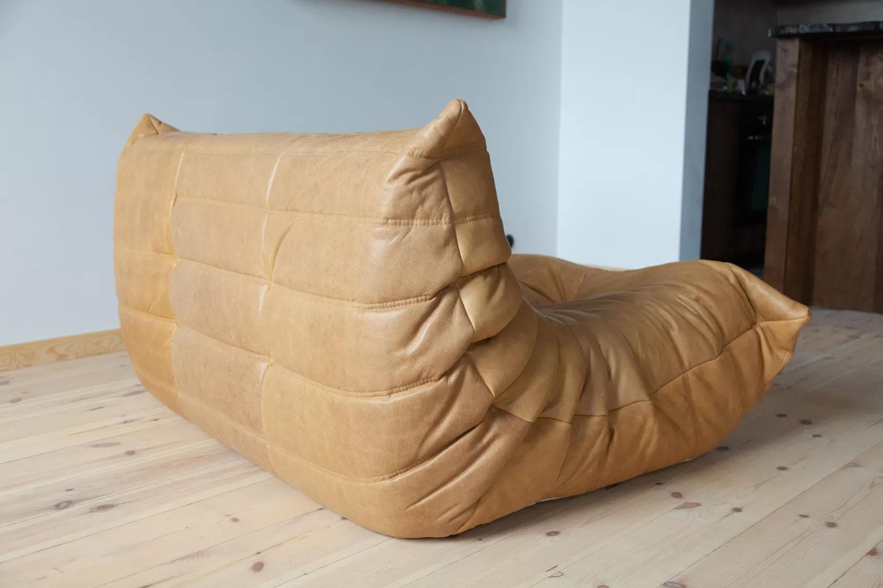 Sofa Togo dwuosobowa, skóra brązowa camel - 51827