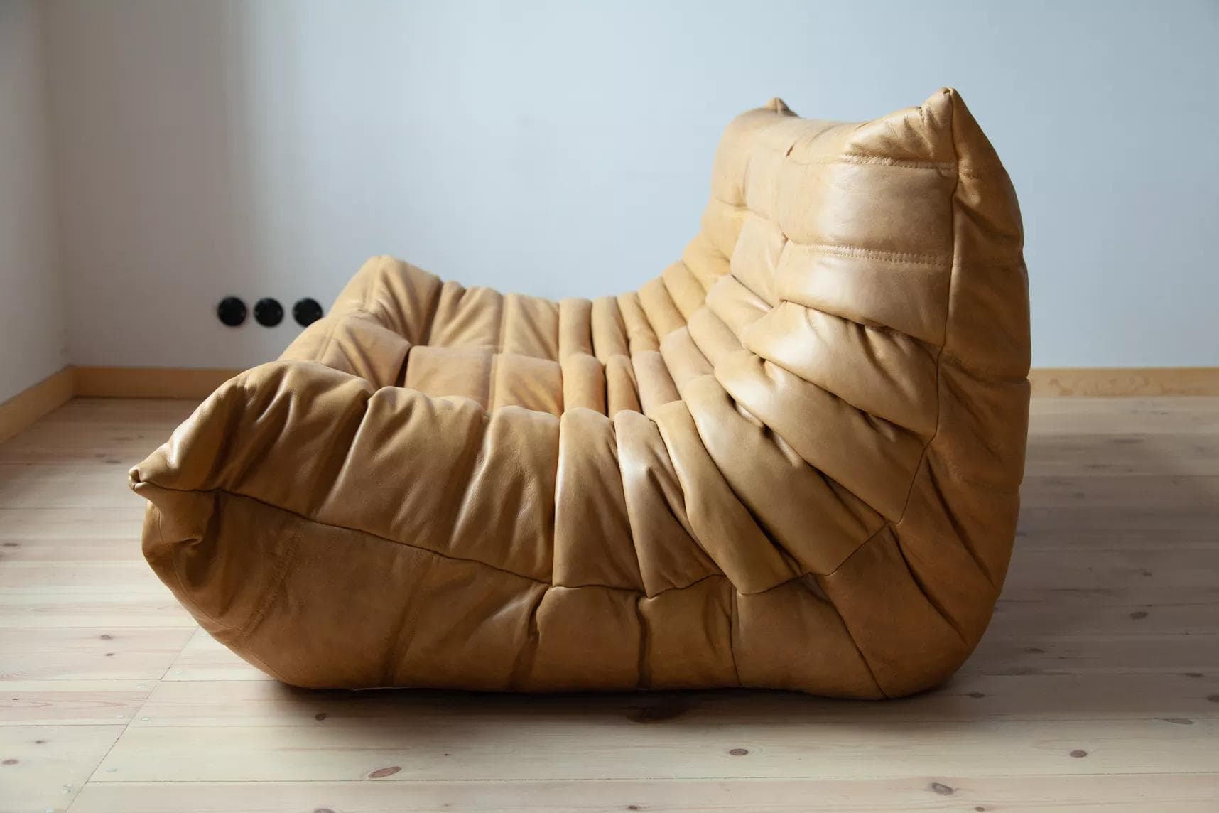 Sofa Togo dwuosobowa, skóra brązowa camel - 51821