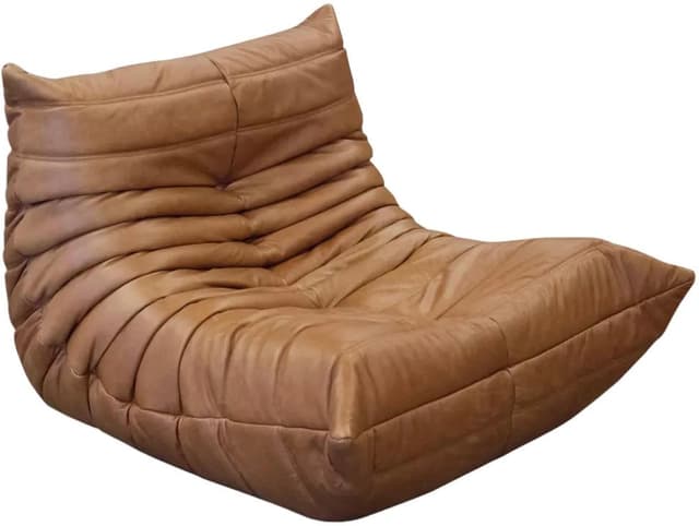 Fotel wypoczynkowy Togo, skóra brązowa tobacco - WYMIARY