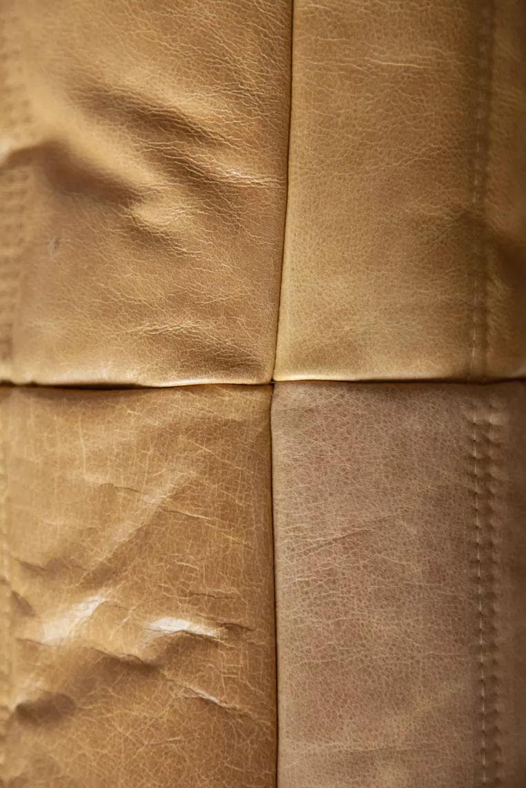 Fotel wypoczynkowy Togo, skóra brązowa camel - 51803