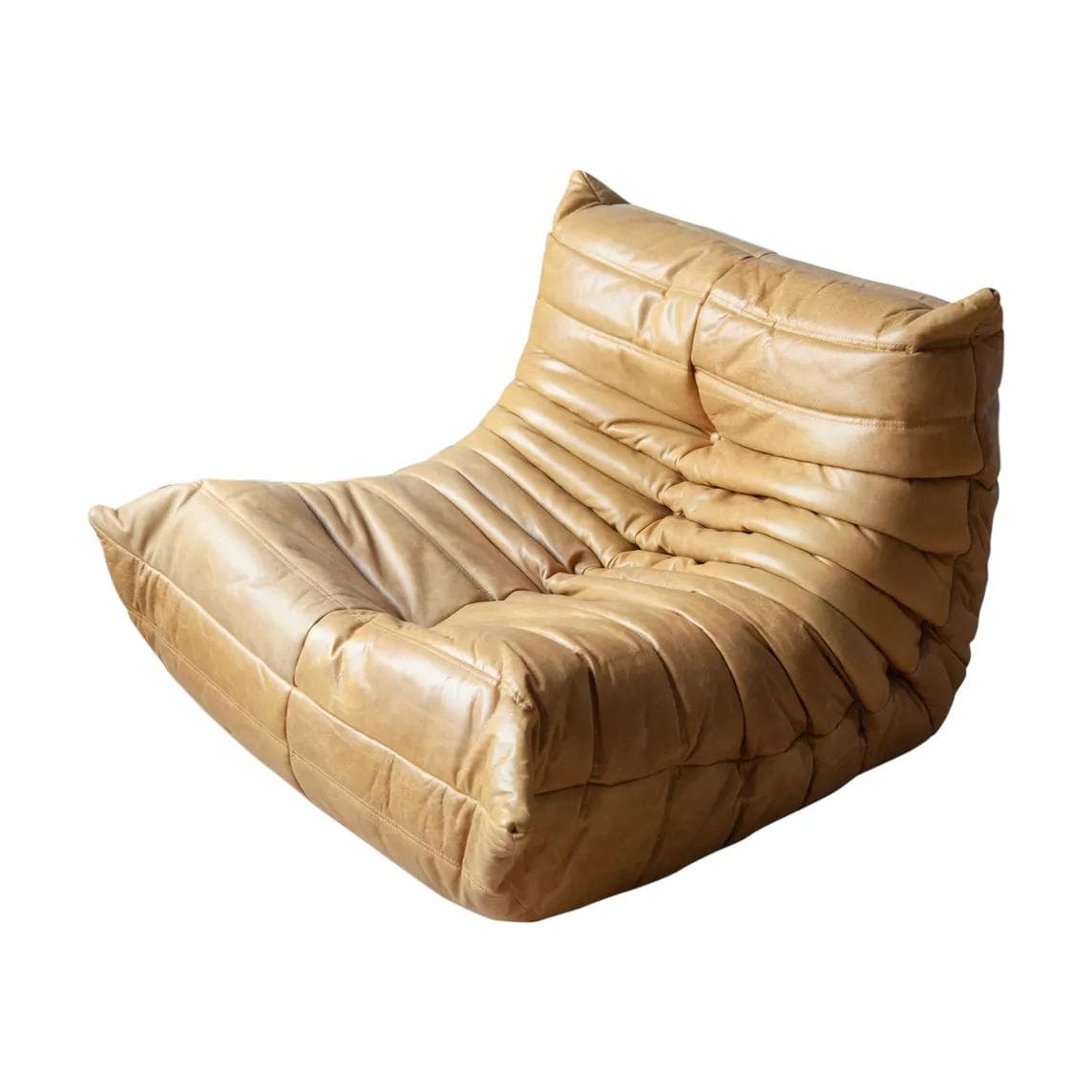 Fotel wypoczynkowy Togo, skóra brązowa camel - 51802