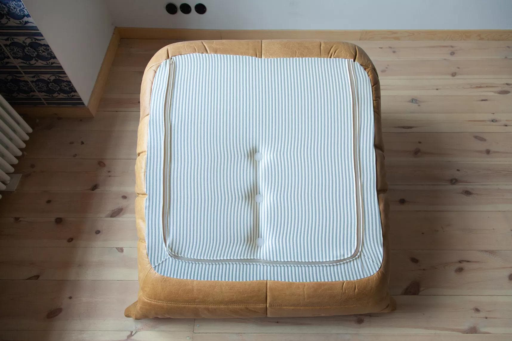 Fotel wypoczynkowy Togo, skóra brązowa camel - 51804