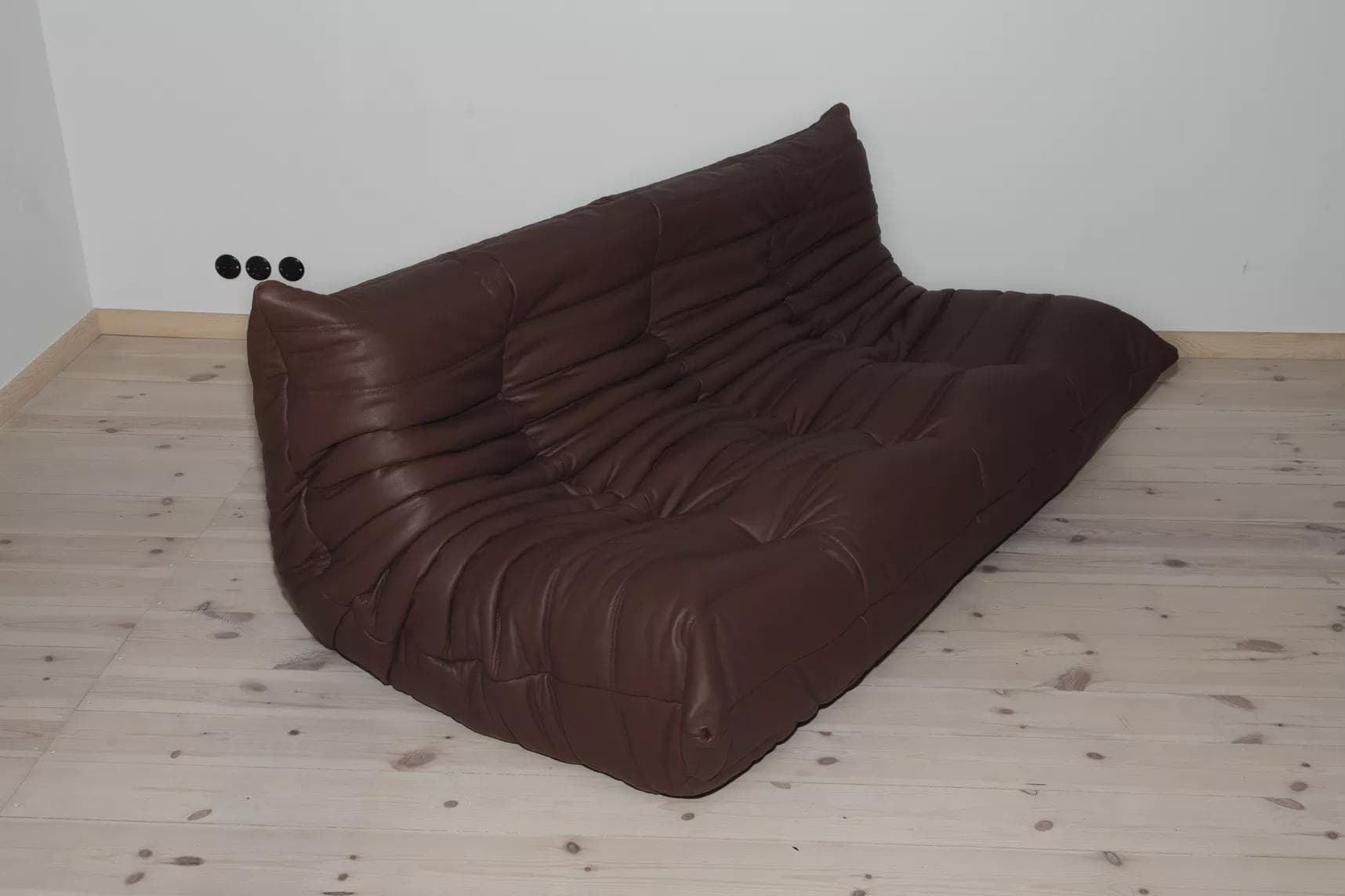 Fotel wypoczynkowy Togo, skóra brązowa dark shiny - 51795