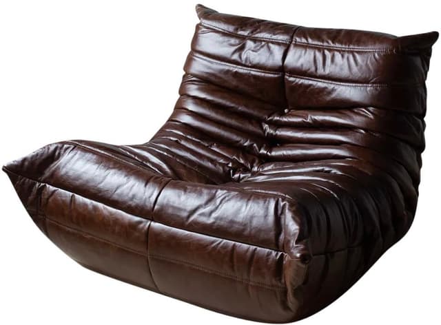 Fotel wypoczynkowy Togo, skóra brązowa dark shiny - WYMIARY