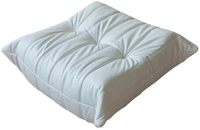 Podnóżek Togo, skóra biała madras - WYMIARY