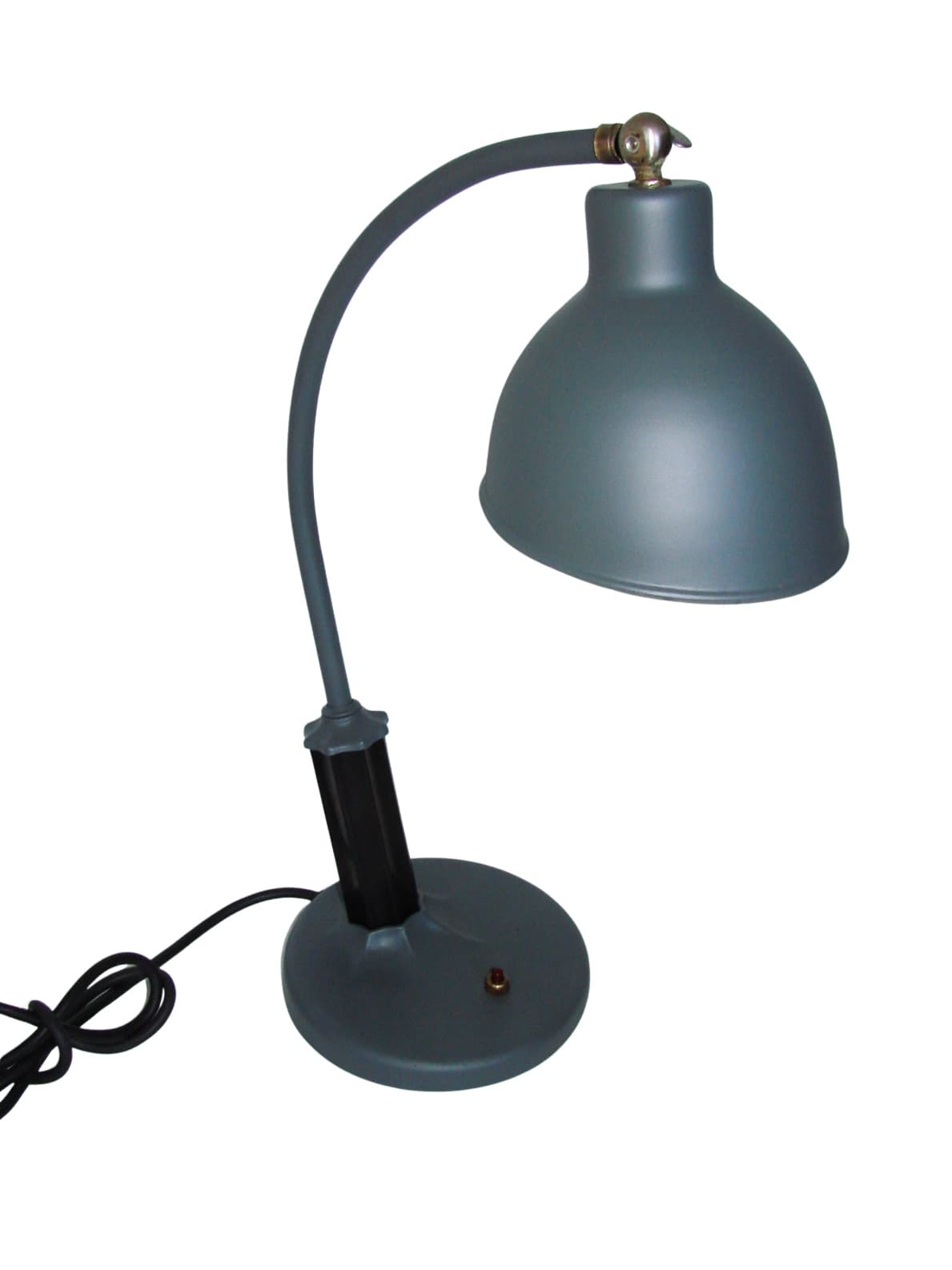 Lampka biurkowa, szary, metal, proj. C. Dell, Kaiser Idell, Niemcy, lata 30.