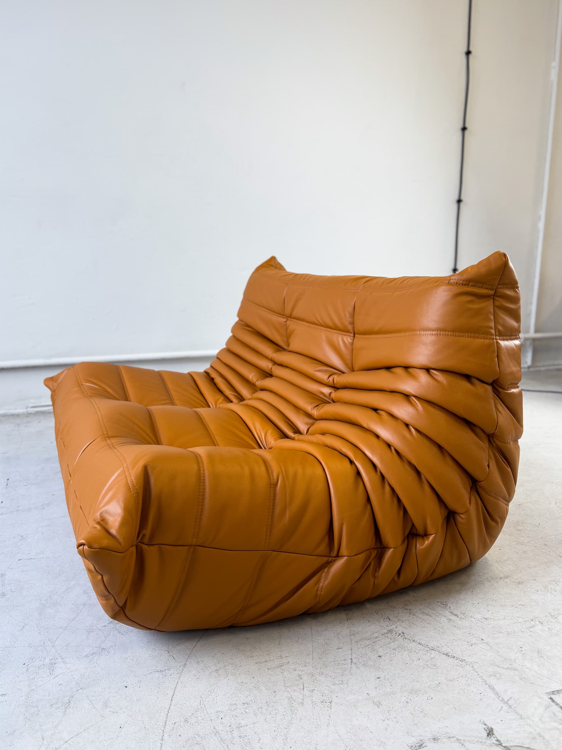 Sofa Togo dwuosobowa, skóra brązowa light cognac - 52388