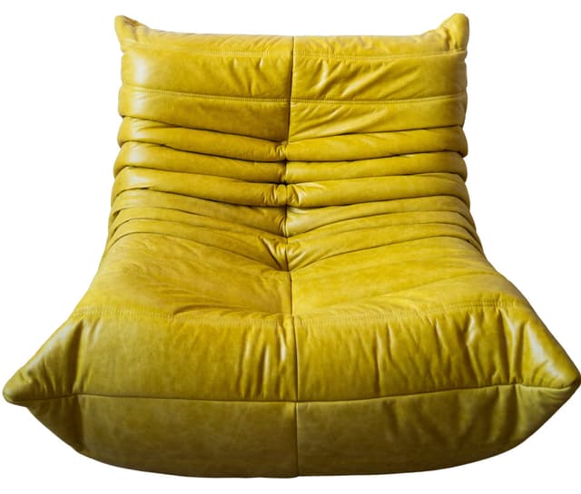 Fotel wypoczynkowy Togo, skóra żółta dubai - WYMIARY