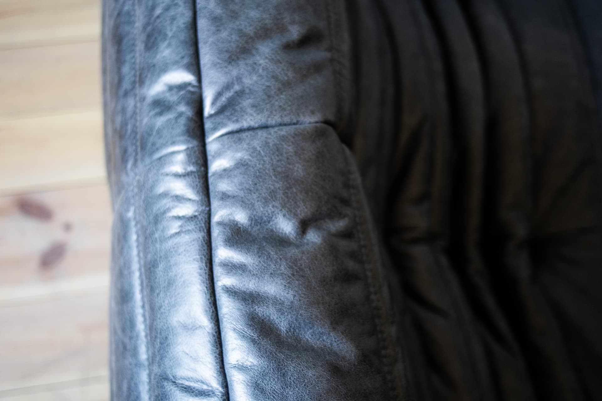 Sofa Togo dwuosobowa, skóra czarna dubai - 52444