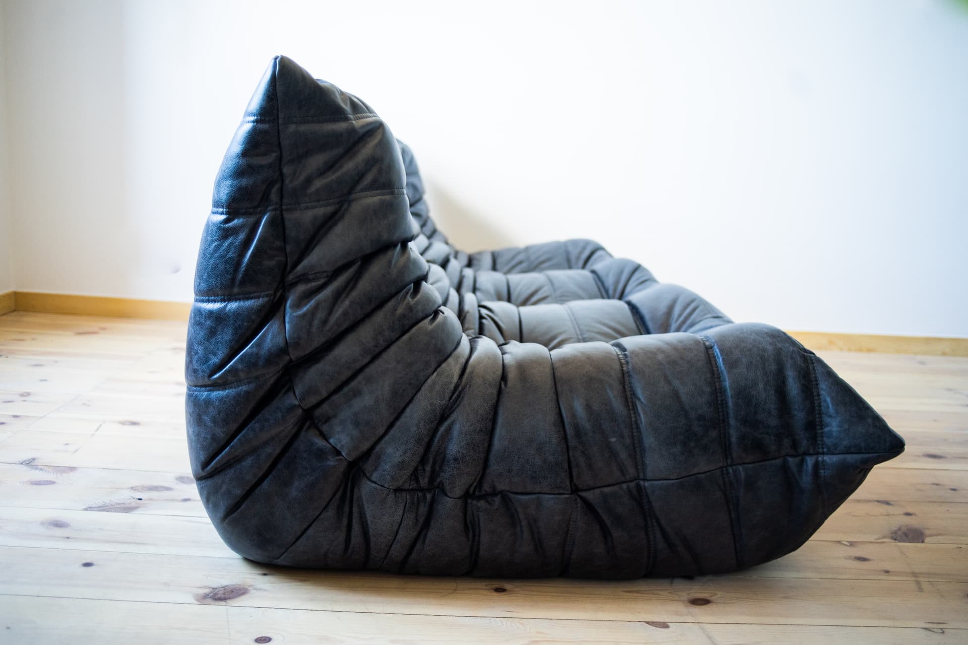 Sofa Togo trzyosobowa, skóra czarna dubai - 52433