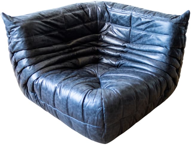 Narożnik Togo, skóra czarna dubai - WYMIARY