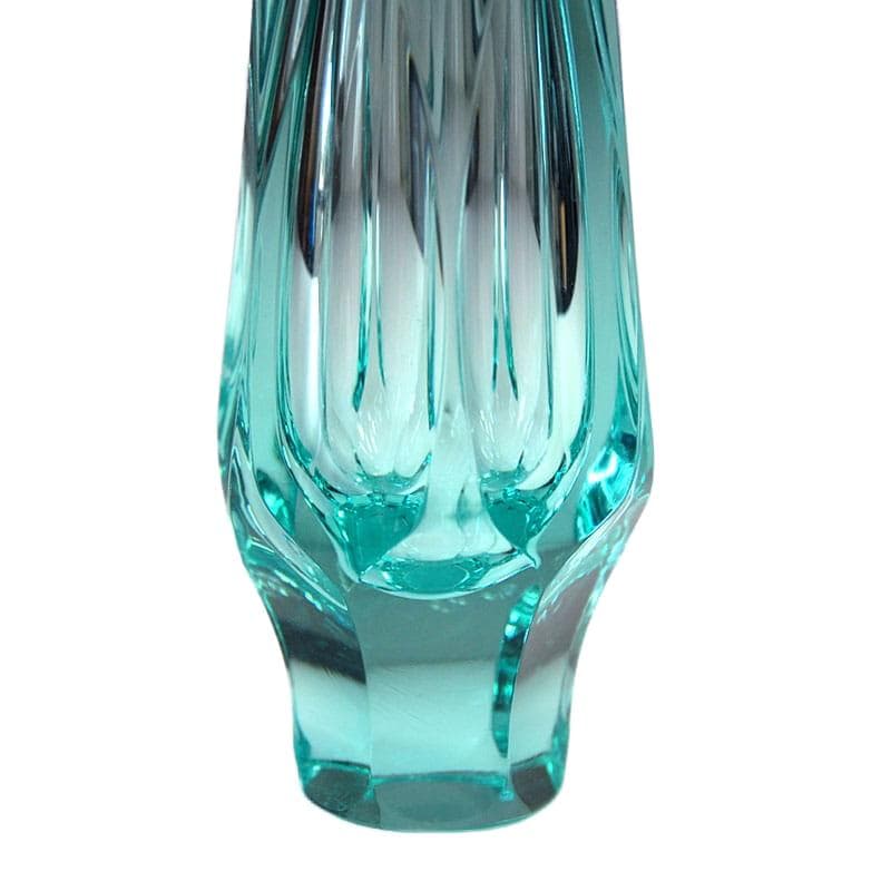 Turkusowy wazon ze szkła kryształowego, dla Moser, Czechosłowacja, lata 50. - 4883