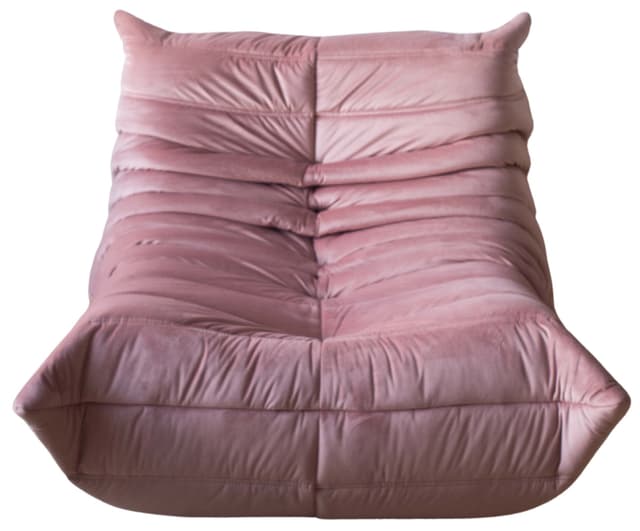 Fotel wypoczynkowy Togo, velvet perłowy róż - WYMIARY