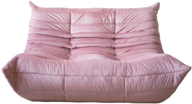 Sofa Togo dwuosobowa, velvet perłowy róż - WYMIARY