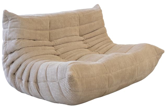 Sofa Togo dwuosobowa, cord beżowy - WYMIARY