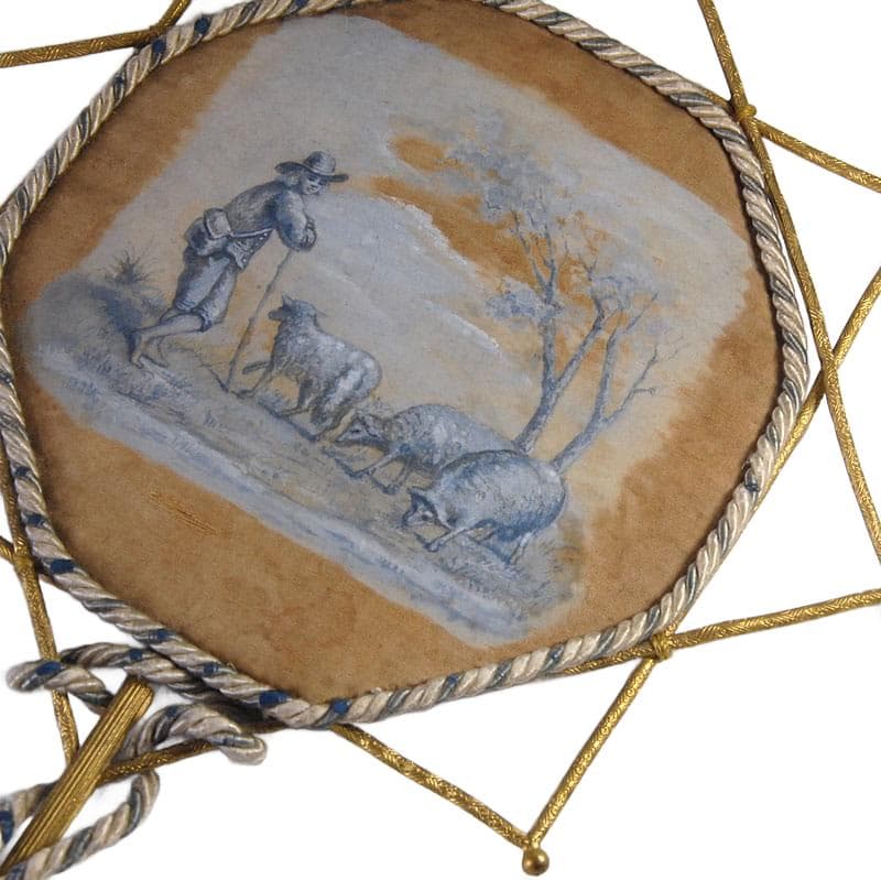 Złoty wachlarz kominkowy, Francja, poł. XIX w. - 4877