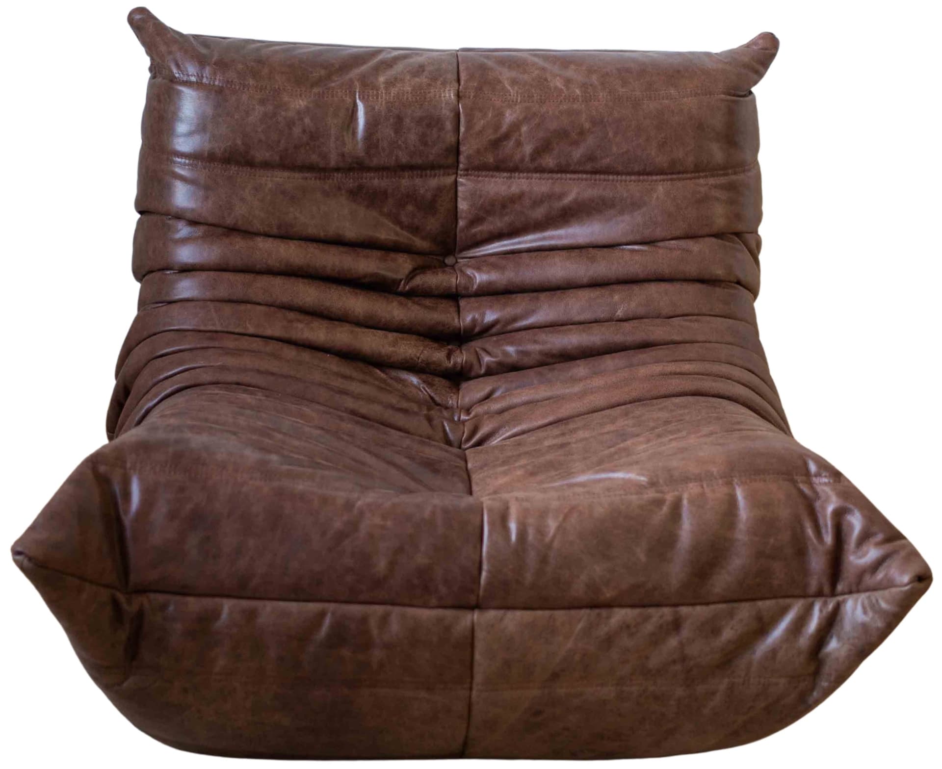 Fotel wypoczynkowy Togo, skóra brązowa kasztanowa