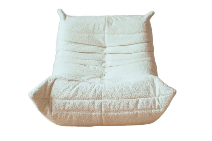 Fotel wypoczynkowy Togo, boucle biały