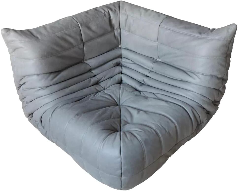 Narożnik Togo, skóra szara madras