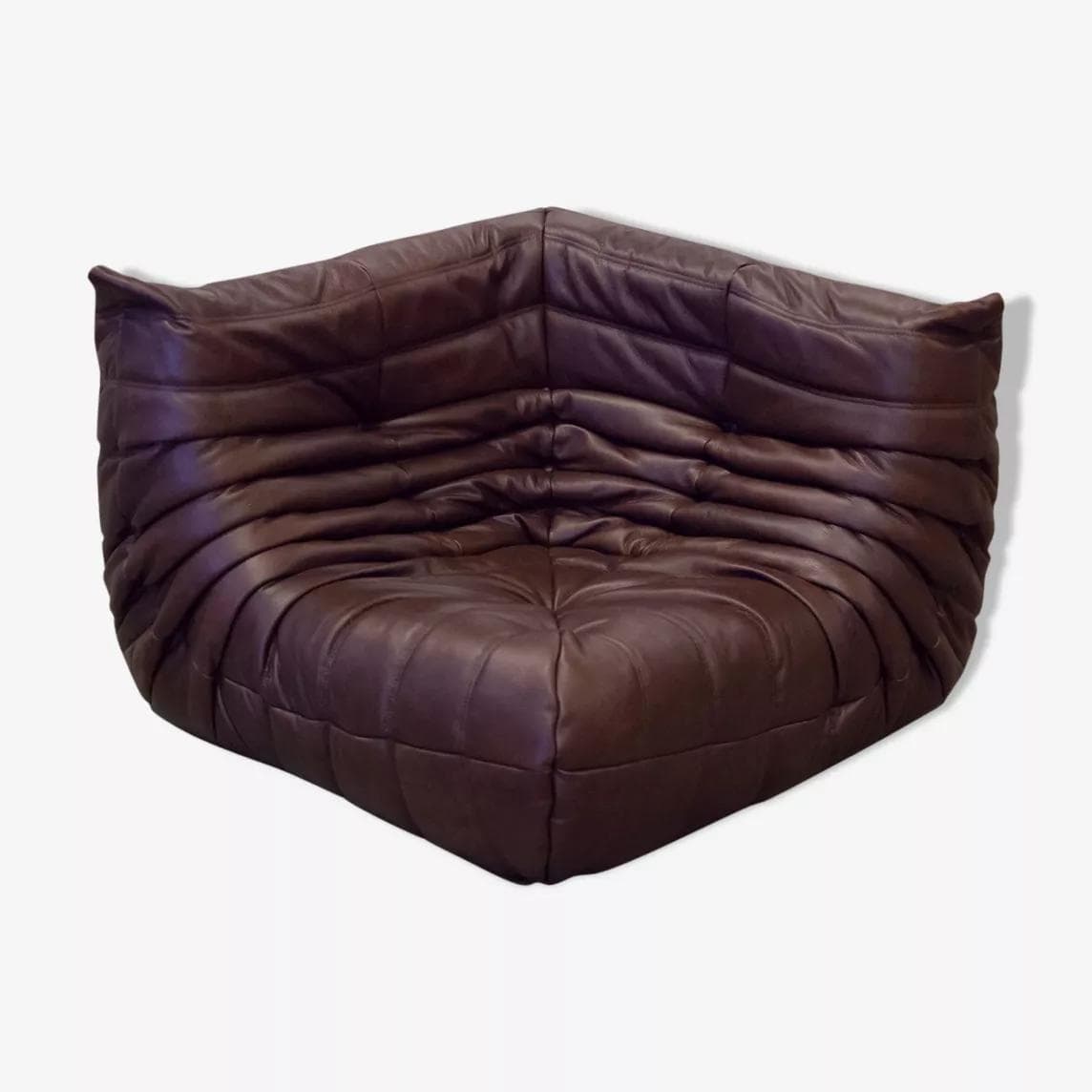 Narożnik Togo, skóra czekoladowy brąz - 165288