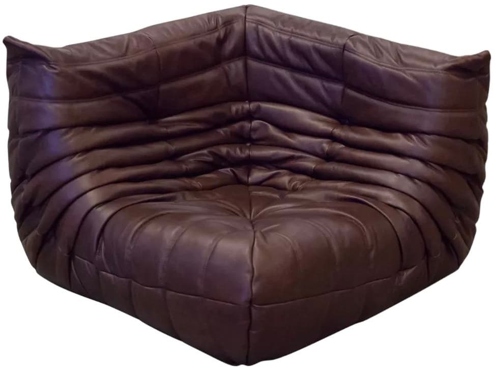 Narożnik Togo, skóra czekoladowy brąz