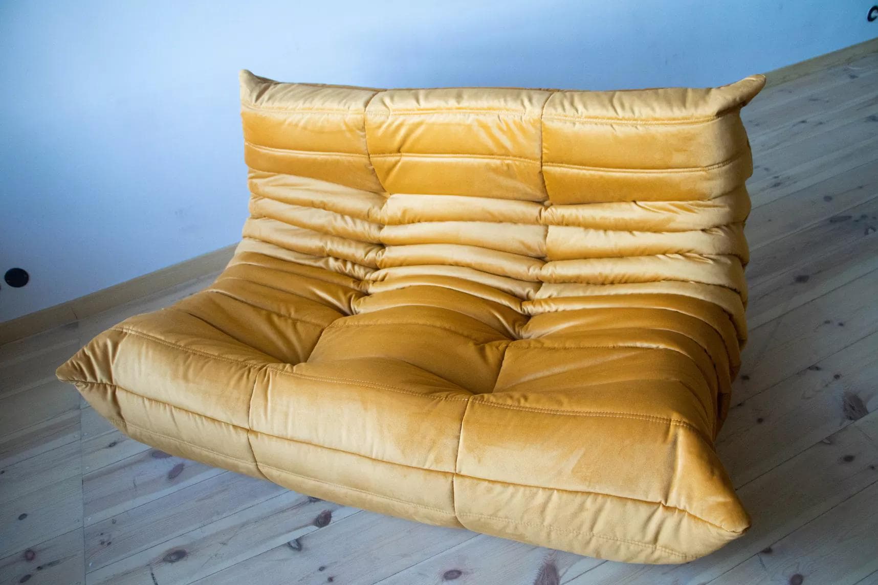 Sofa Togo dwuosobowa, mikrofibra cytrynowy żółty - 165206