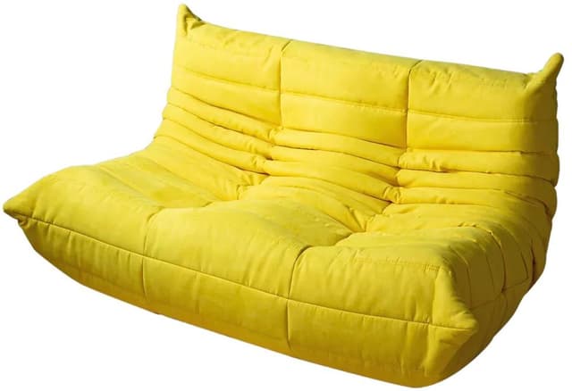 Sofa Togo dwuosobowa, mikrofibra cytrynowy żółty - WYMIARY