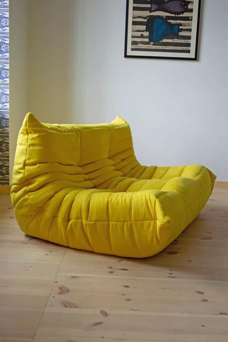 Sofa Togo dwuosobowa, velvet szary ciepły - 165062