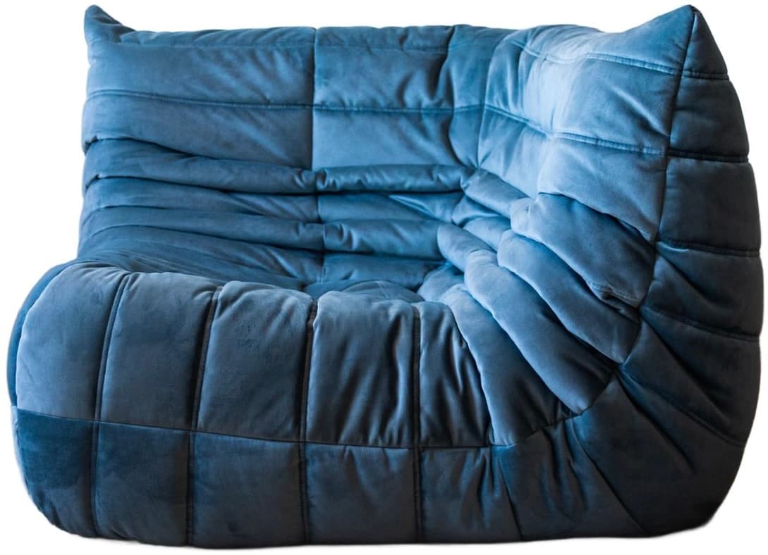 Narożnik Togo, velvet błękitny lazur