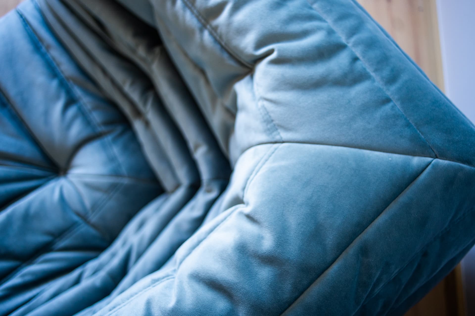 Narożnik Togo, velvet błękitny lazur - 165095