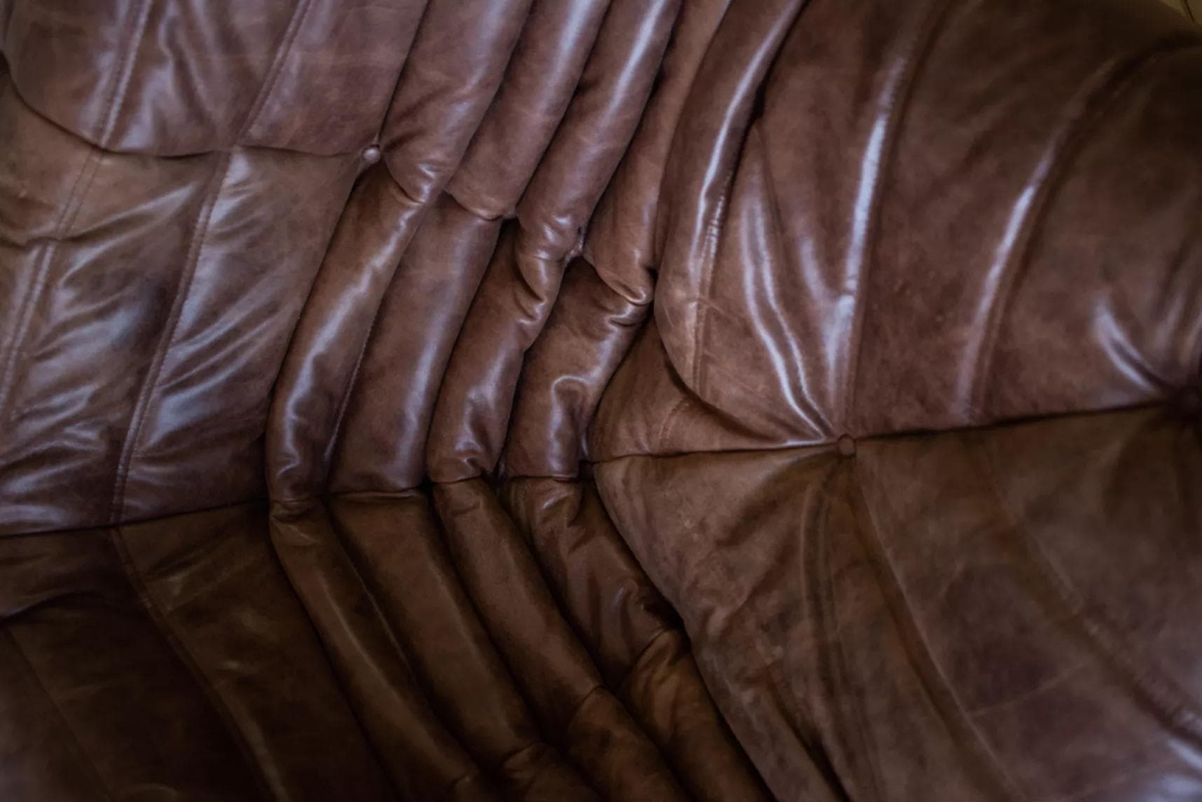 Narożnik Togo, skóra brązowa kasztanowa - 165175