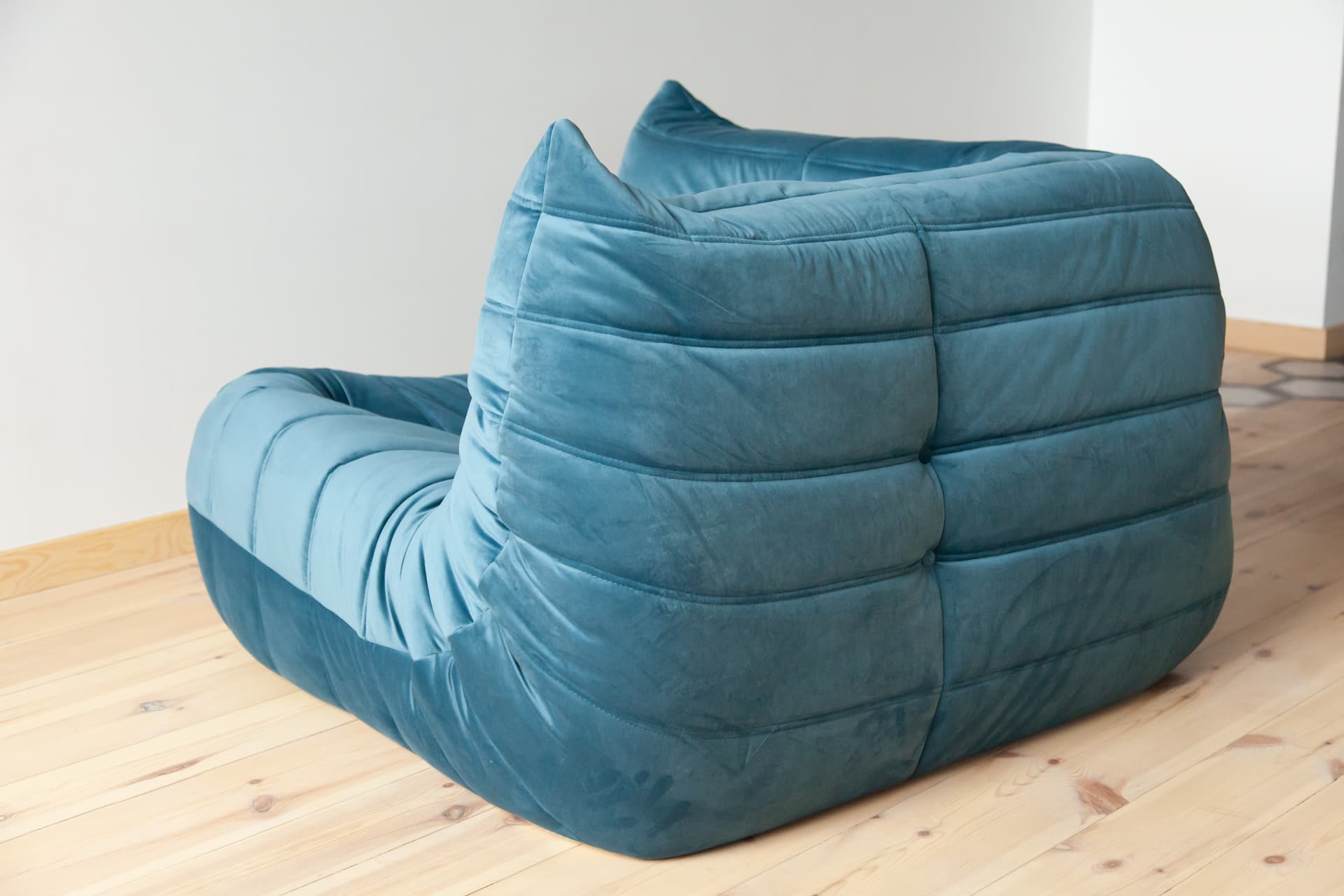 Narożnik Togo, velvet błękitny morski - 165300