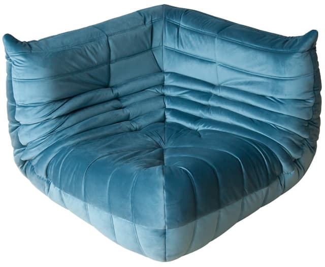 Narożnik Togo, velvet błękitny morski - WYMIARY