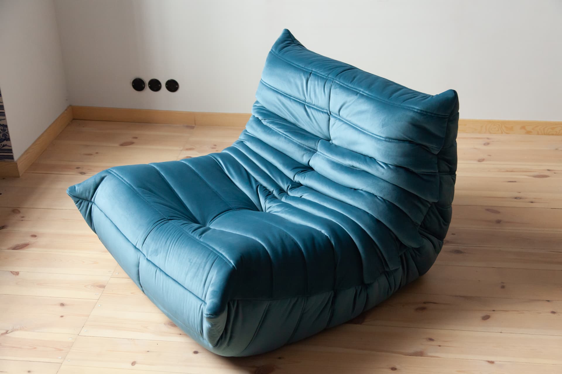 Fotel wypoczynkowy Togo, velvet błękitny morski - 165682