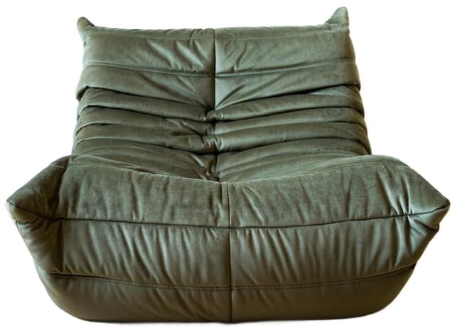 Fotel wypoczynkowy Togo, velvet zielony khaki - WYMIARY