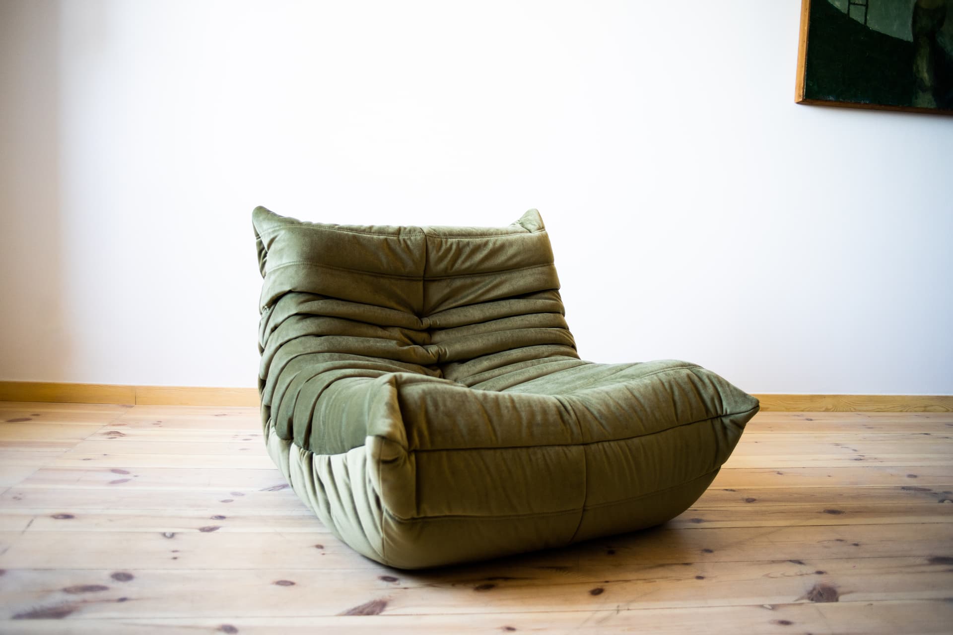 Fotel wypoczynkowy Togo, velvet zielony khaki - 165165