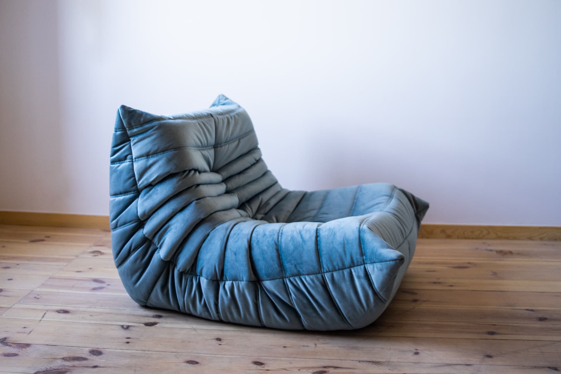 Fotel wypoczynkowy Togo, velvet błękitny lazur - 165143