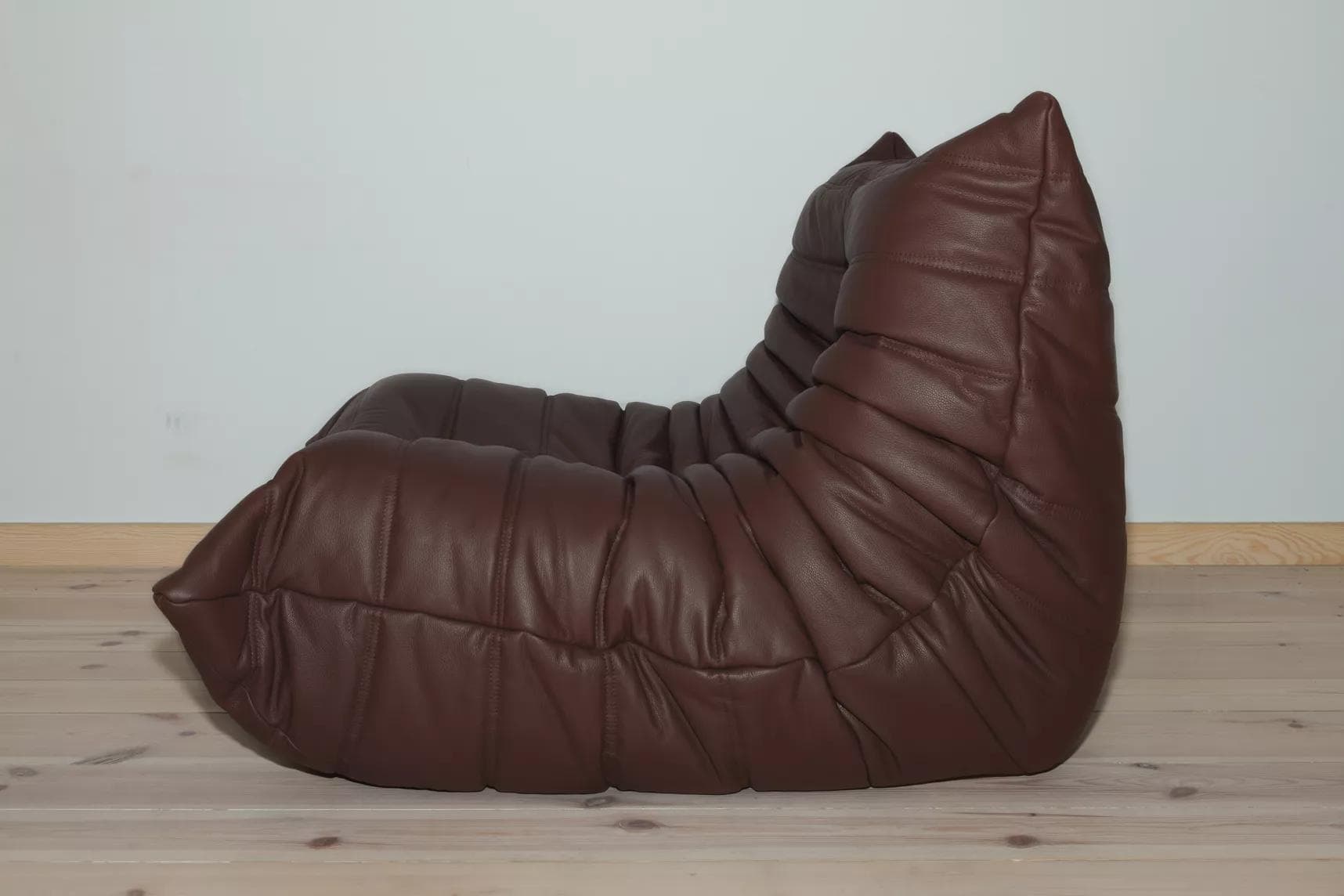 Fotel wypoczynkowy Togo, skóra brązowa madras - 165789