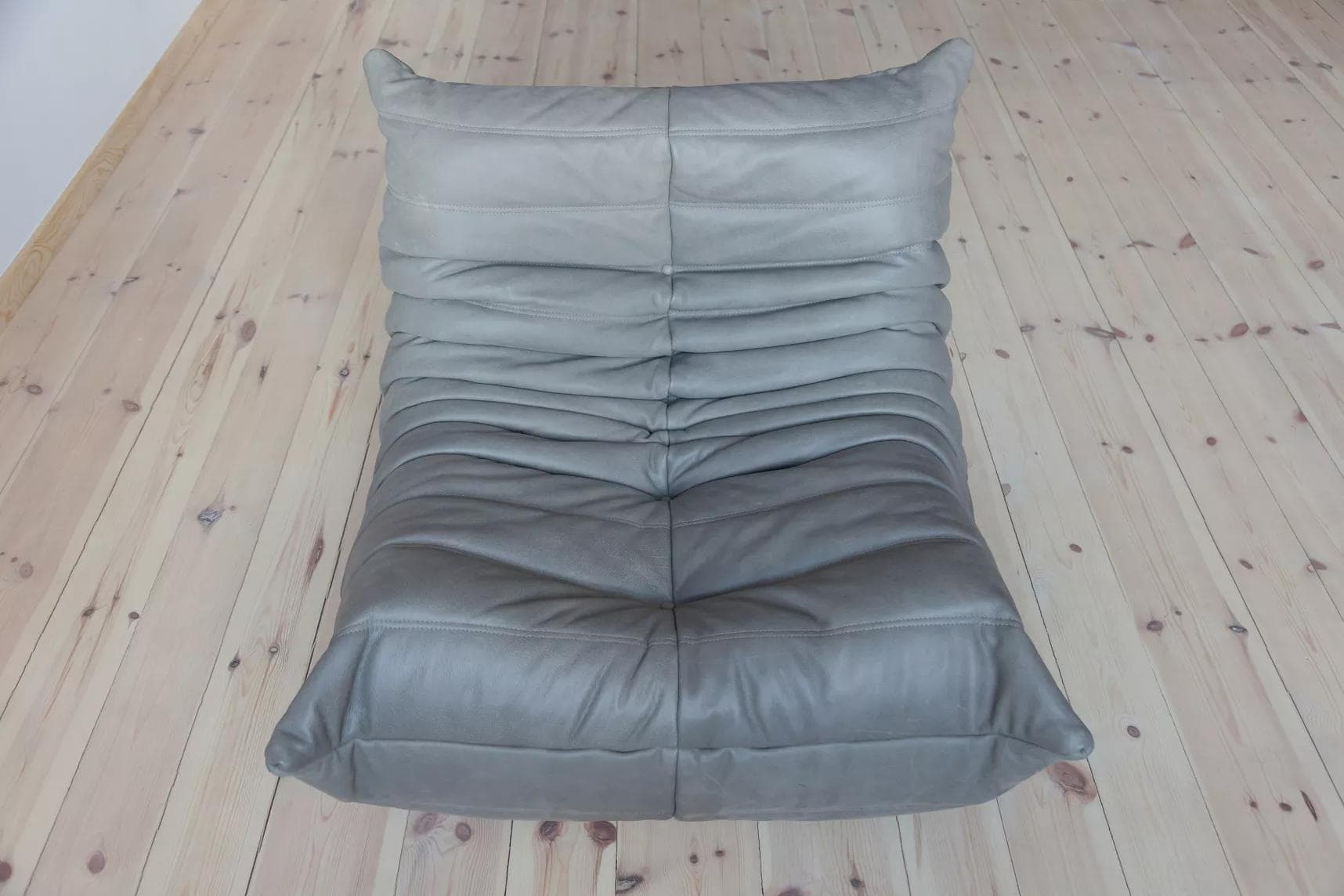 Fotel wypoczynkowy Togo, skóra szara madras - 165315